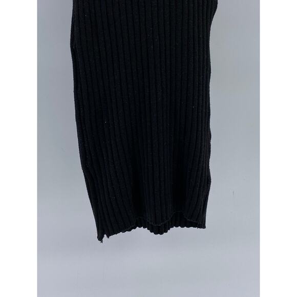 LOVE REPUBLIC Women’s Black Double Strap Ribbed V-Neck Knee Length Dress SZ S - Picture 5 of 9